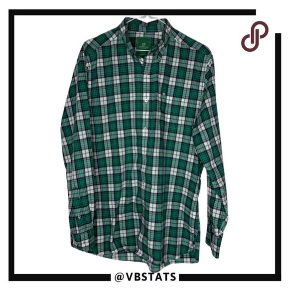 Southern Tide Men's Club Plaid Button Down Shirt Green White Size Medium - Picture 1 of 7